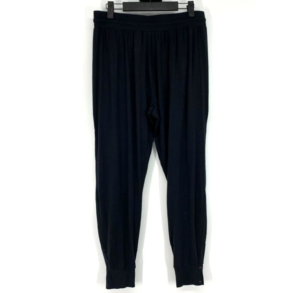 Tommy John Lounge Joggers Second Skin Black Pull On Drawstring Mens Size Medium